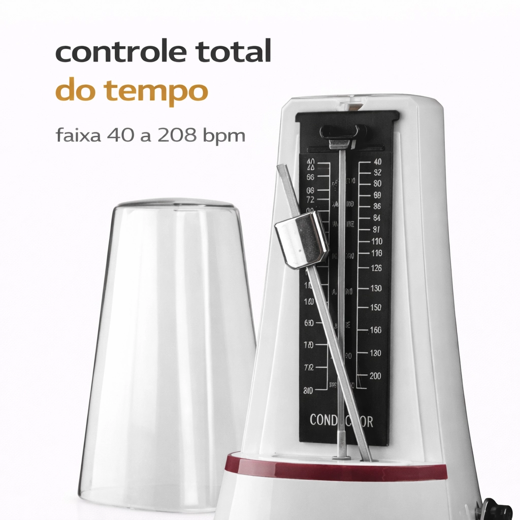 Metrônomo Mecânico Conductor XJ-VI Branco