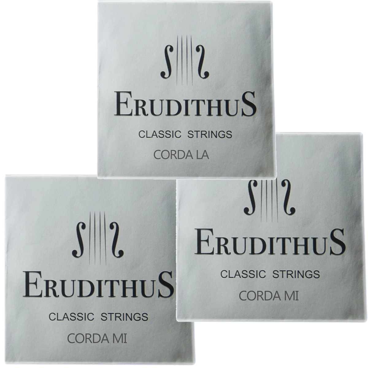Corda Violino Erudithus Kit com 02 Mi E e 01 La A
