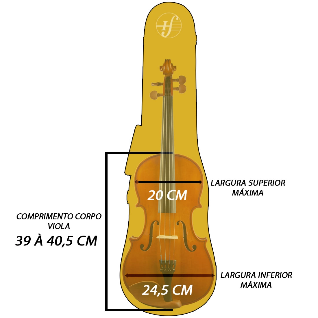 Estojo Case Viola Tarttan Gota Cinza 39 à 40,5cm - Usado U117