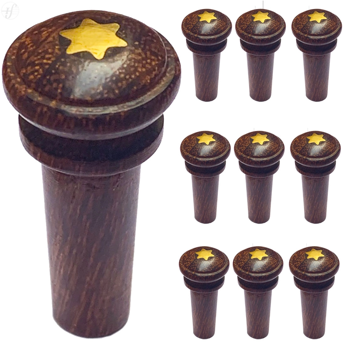 Imagem do produto Botão Violino Tamarindo Star Gold Antoni Marsale 4/4 e 3/4 (kit com 10) 