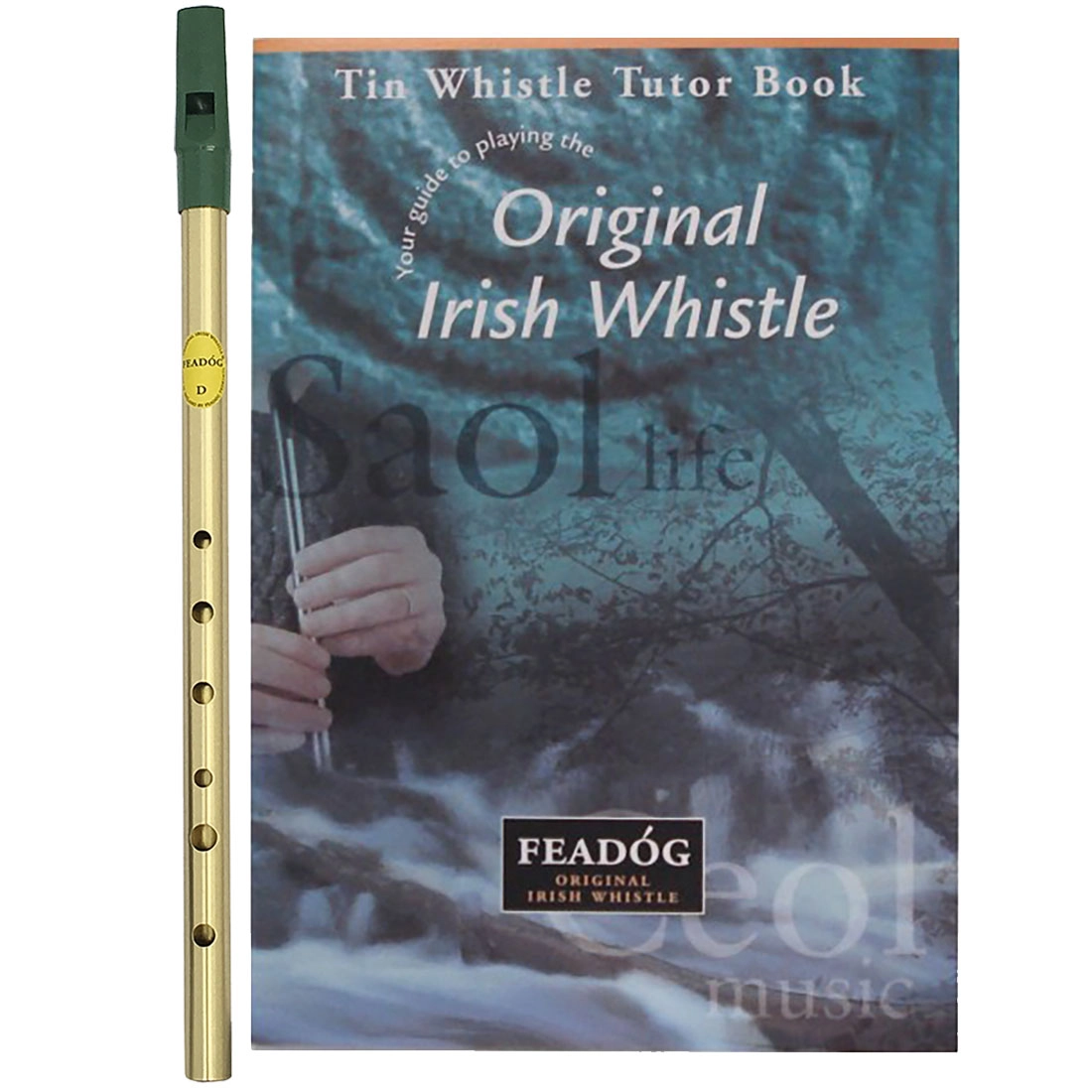 Imagem do produto Kit Flauta Irlandesa Feadóg Re D Escovada com Livro Tutorial