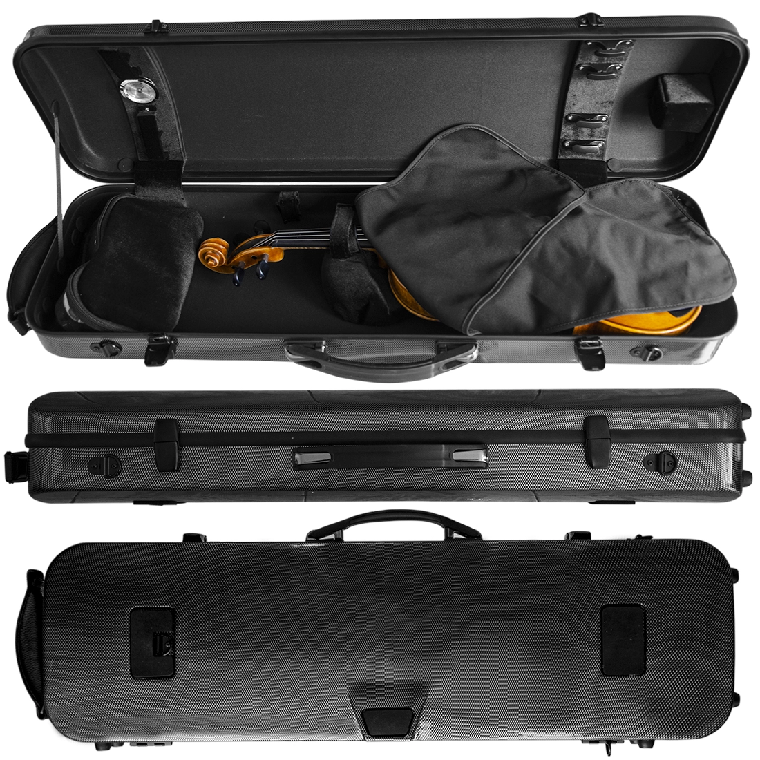 Estojo Case Violino Antoni Marsale Fibra Retangular Carbon Black