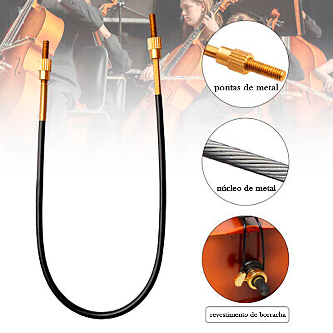 Imagem do produto Rabicho Violoncelo Tarttan Metal 1/4 e 1/2