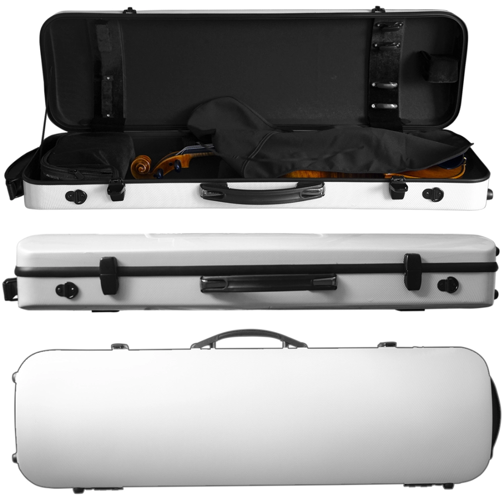 Estojo Case Violino Antoni Marsale Fibra Retangular Carbon White