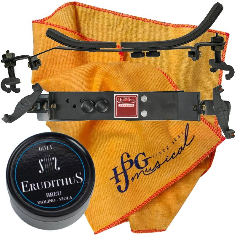 Kit Espaleira Lunnon Premium Violino Breu Erudithus e Flanela