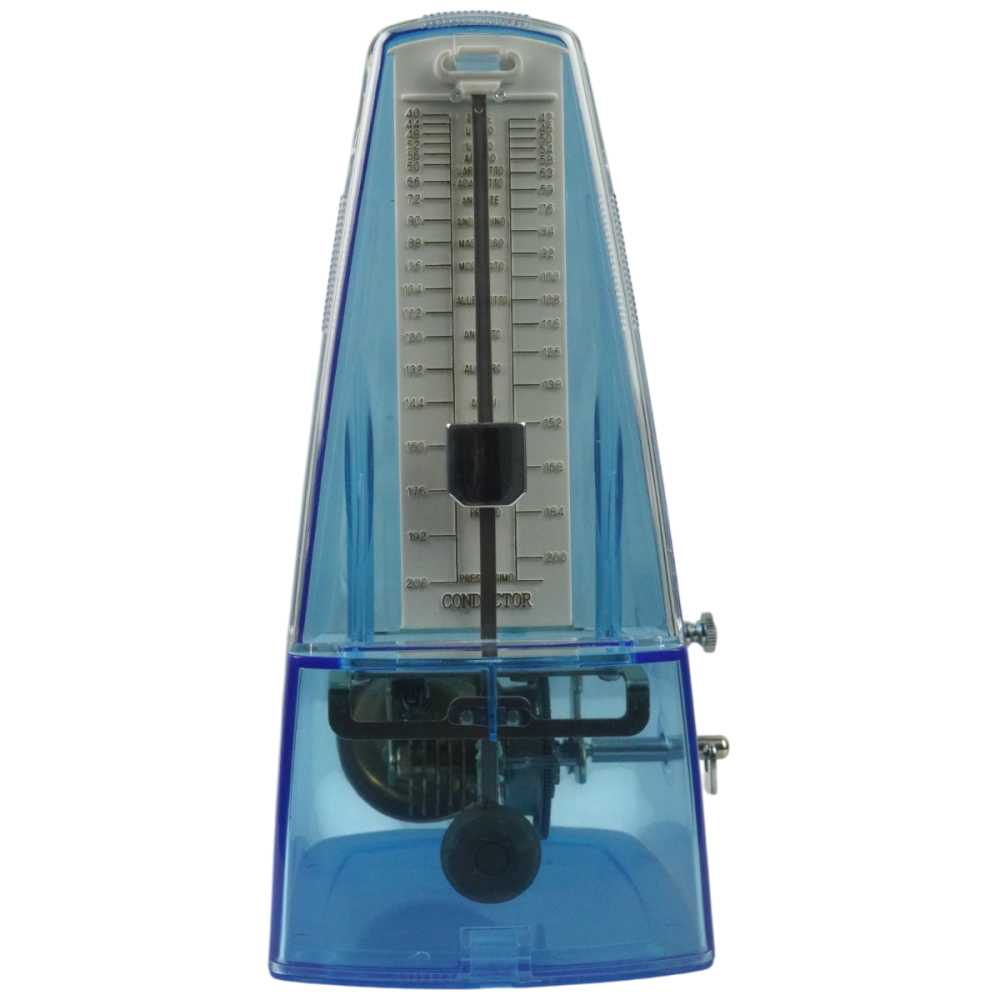 Metrônomo Mecânico de Corda JX7 com Sino Transparente Azul