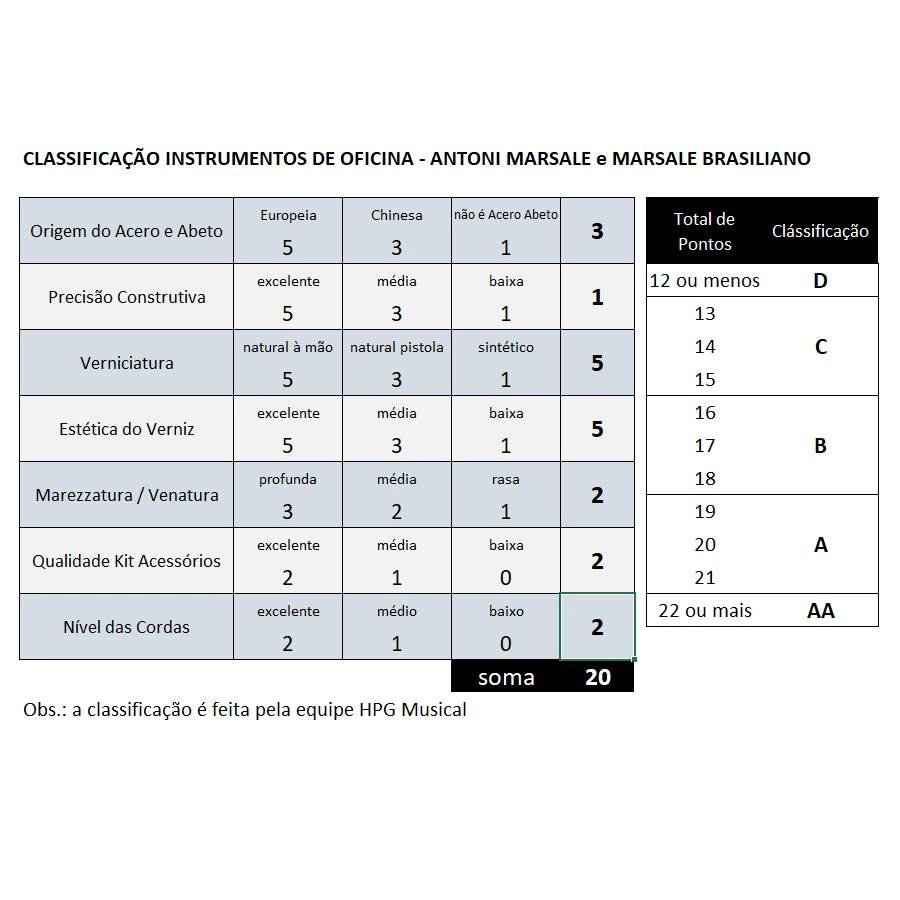 Violino Marsale Brasiliano 2026 Grau A n809 - Descrição